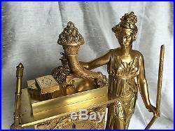 Imposante PENDULE bronze doré EMPIRE ou Charles X