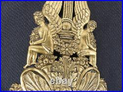 Imposante Pendule Empire Acajou Cuba Colonne Bronze Dore