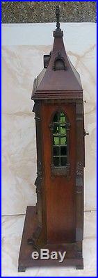 Japy Freres Pendule Bois Bronze Gothic Cathedrale 19eme Clock Cathedral Mantel