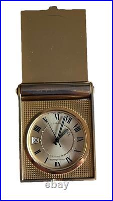 Jaeger-LeCoultre Memovox Gold Plated 1970s Mini réveil de poche Alarm Clock