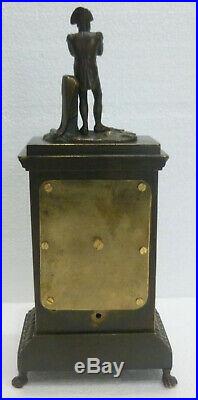 Jolie pendulette pendule miniature empire statue bronze NAPOLEON BONAPARTE