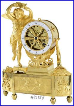 LA FORTUNE. Kaminuhr Empire clock bronze horloge antique pendule uhren