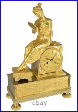LAURE PETRARQUE Kaminuhr Empire clock bronze horloge antique pendule uhren