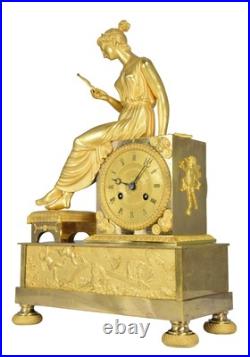 LAURE PETRARQUE Kaminuhr Empire clock bronze horloge antique pendule uhren