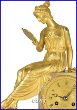 LAURE PETRARQUE Kaminuhr Empire clock bronze horloge antique pendule uhren