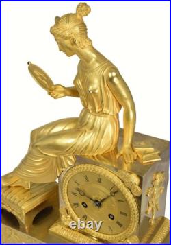 LAURE PETRARQUE Kaminuhr Empire clock bronze horloge antique pendule uhren