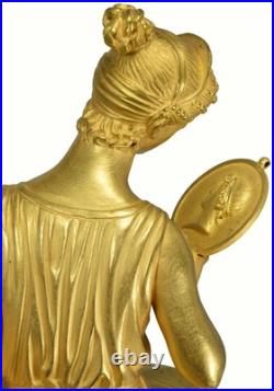LAURE PETRARQUE Kaminuhr Empire clock bronze horloge antique pendule uhren
