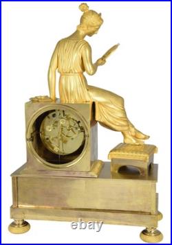 LAURE PETRARQUE Kaminuhr Empire clock bronze horloge antique pendule uhren