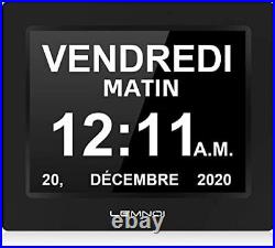 LEMNOI 8 Pouce LCD Horloge Numérique Calendrier N10 avec Date Jour Et Heure