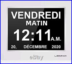 LEMNOI 8 Pouce LCD Horloge Numérique Calendrier N11 avec Date Jour Et Heure Hor