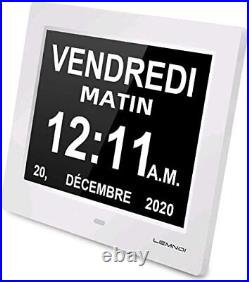 LEMNOI 8 Pouce LCD Horloge Numérique Calendrier N11 avec Date Jour Et Heure Hor