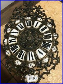 Lanterne double cartouche Louis XV Horloge Comtoise 3 cloches