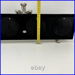 Large Pressed Metal Vintage look Silver Tin Standing World Clock NY Paris London