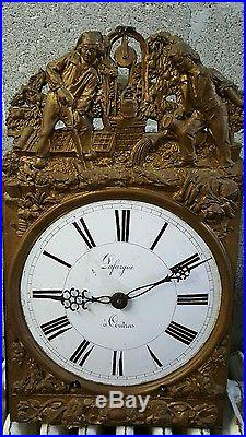 Mouvement Ancien Comtoise Pendule Horloge Mensuel Pendulum Clock Xixeme