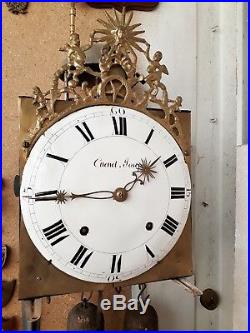 MOUVEMENT HORLOGE COMTOISE SOLEIL 18 è pendule 2 Marteaux French clock