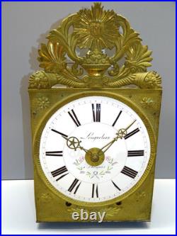 -MOUVEMENT MENSUEL PENDULE COMTOISE 1 MOIS XIXe 30 JOURS cadran fleuri réveil -MOUVEMENT MENSUEL PENDULE COMTOISE 1 MOIS XIXe 30 JOURS cadran fleuri réveil