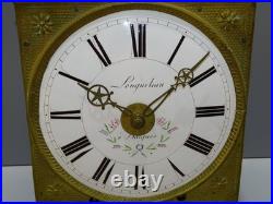 -MOUVEMENT MENSUEL PENDULE COMTOISE 1 MOIS XIXe 30 JOURS cadran fleuri réveil -MOUVEMENT MENSUEL PENDULE COMTOISE 1 MOIS XIXe 30 JOURS cadran fleuri réveil