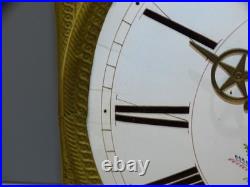 -MOUVEMENT MENSUEL PENDULE COMTOISE 1 MOIS XIXe 30 JOURS cadran fleuri réveil -MOUVEMENT MENSUEL PENDULE COMTOISE 1 MOIS XIXe 30 JOURS cadran fleuri réveil