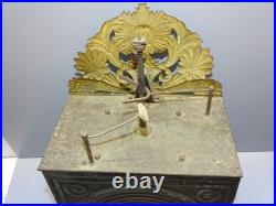 -MOUVEMENT MENSUEL PENDULE COMTOISE 1 MOIS XIXe 30 JOURS cadran fleuri réveil -MOUVEMENT MENSUEL PENDULE COMTOISE 1 MOIS XIXe 30 JOURS cadran fleuri réveil