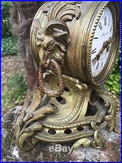 Mage à Paris Pendule Époque XVIII Bronze Bélier Louis XV Rocaille French Clock