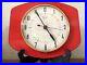 Magnifique-Horloge-pendule-formica-rouge-Vedette-Vintage-An-50-70-01-ato