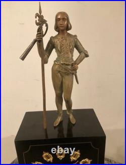 Magnifique Pendule Horloge Japy Frères Jeanne D'arc Bronze 1900 French Clock Magnifique Pendule Horloge Japy Frères Jeanne D'arc Bronze 1900 French Clock