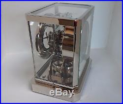 Magnifique horloge pendule (Clock) suisse Atmos Jaeger LeCoultre 1951 Nickel