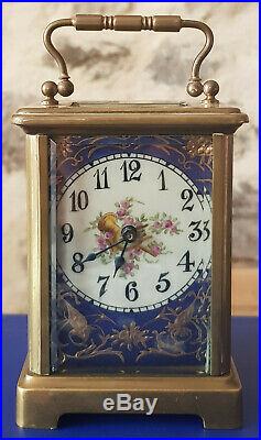 Magnifique horloge pendule pendulette d'officier de voyage carriage clock rare