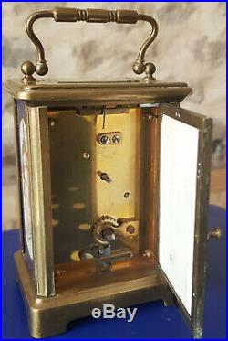 Magnifique horloge pendule pendulette d'officier de voyage carriage clock rare