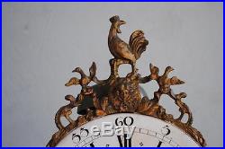 Mécanisme d'horloge au coq façade en bronze
