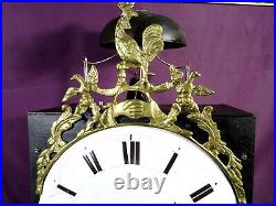 Mécanisme horloge de parquet début XIXéme symboles francs maçon