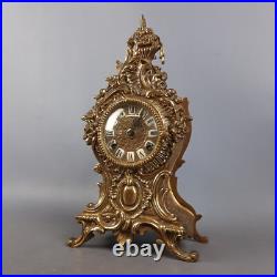 Montre De Table Mécanique Style Baroque En Laiton Doré Vintage Années 60 Montre De Table Mécanique Style Baroque En Laiton Doré Vintage Années 60