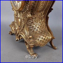 Montre De Table Mécanique Style Baroque En Laiton Doré Vintage Années 60 Montre De Table Mécanique Style Baroque En Laiton Doré Vintage Années 60