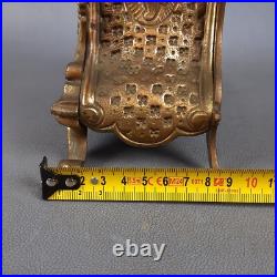 Montre De Table Mécanique Style Baroque En Laiton Doré Vintage Années 60 Montre De Table Mécanique Style Baroque En Laiton Doré Vintage Années 60