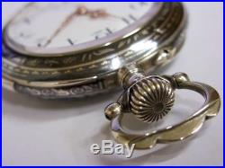 Montre de poche LeCoultre à sonnerie argent niellé Antique repeater pocket watch