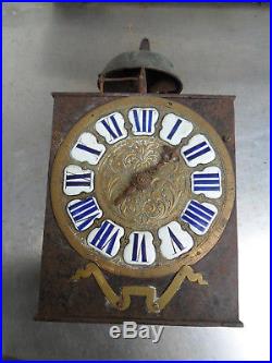 Mouvement 1 aiguille cartouche XVIII ém 18 cm dans s/ju comtoise, horloge pendule