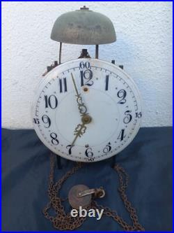 Mouvement Horloge pendule cadran céramique d'époque XVIIIè siècle antique clock