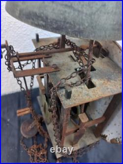 Mouvement Horloge pendule cadran céramique d'époque XVIIIè siècle antique clock