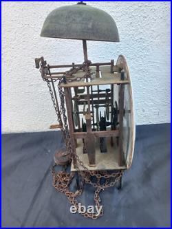Mouvement Horloge pendule cadran céramique d'époque XVIIIè siècle antique clock