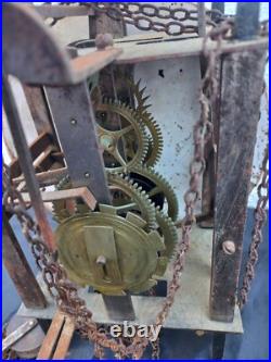 Mouvement Horloge pendule cadran céramique d'époque XVIIIè siècle antique clock