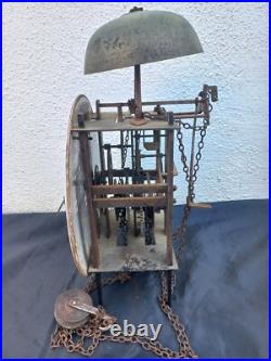 Mouvement Horloge pendule cadran céramique d'époque XVIIIè siècle antique clock