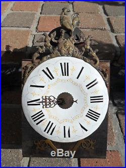 Mouvement comtoise 1 aiguille XVIII éme coq dans son j, horloge, pendule, mécanisme