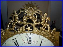 Mouvement comtoise XVIII éme dans son jus, Horloge, pendule, mécanisme, coq