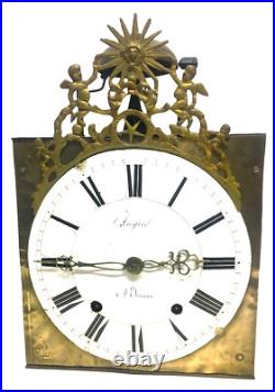Mouvement comtoise, verge, roi soleil, angelots, putti 2 sonneries Augier St Etie Mouvement comtoise, verge, roi soleil, angelots, putti 2 sonneries Augier St Etie