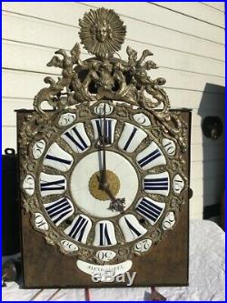 Mouvement d'horloge du 18ème siècle qui fonctionne bien Le Roi soleil
