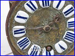 Mouvement de cartel 18ème à trois cloches Louis XV Antique 18th verge clock Uhr