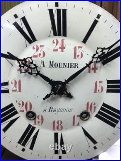 Mouvement horloge oeil de boeuf comtoise old clock Morez uhr pendule