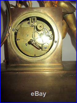 Pendule Ancienne Bronze Dore Epoque Empire Clock Kaminuhr Orologio