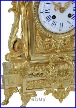 PENDULE BRONZE. Kaminuhr Empire clock bronze horloge cartel ancien portique