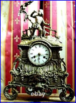 PENDULE BRONZE a fil uhr chasse sapeur clock kaminuhr antik french XIX e siecle PENDULE BRONZE a fil uhr chasse sapeur clock kaminuhr antik french XIX e siecle